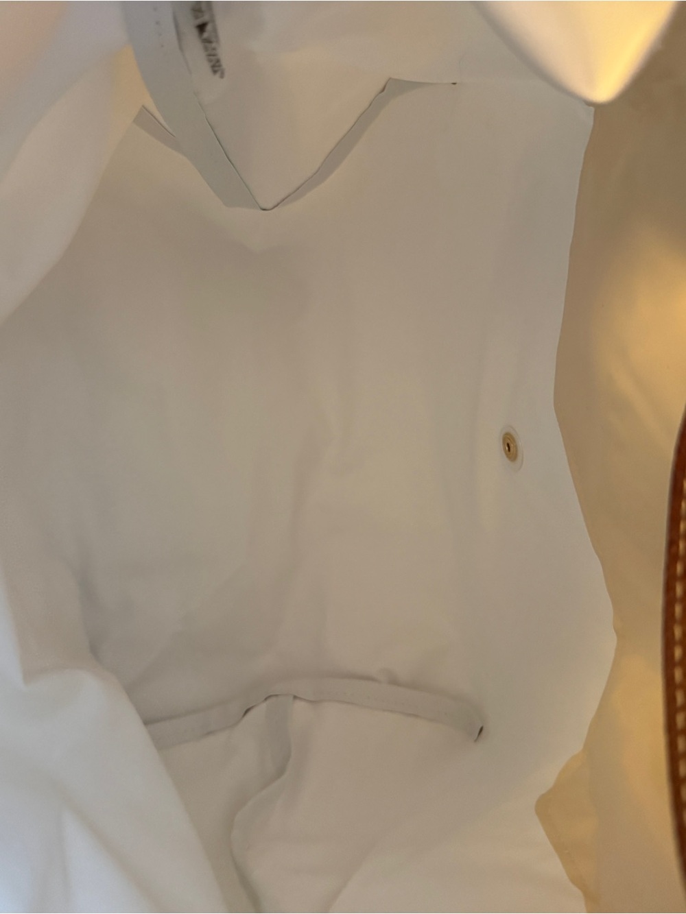 Longchamp Cream Tote with Brown Leather Trim - Picture 6 of 6